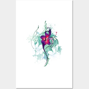 Purple flower ( Abstract flower ) Posters and Art